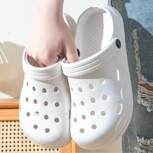 White EVA Foam Clogs Slip-On Sandals Lightweight Comfort Slides Unisex